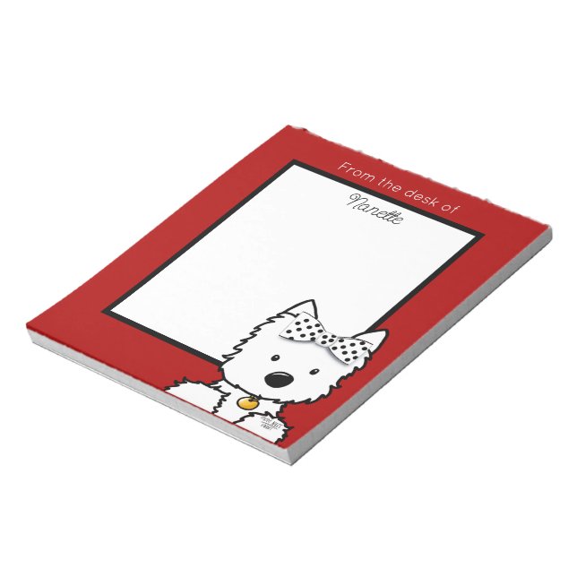 Bloco De Notas Menina Westie Personalizada  (Invertido)