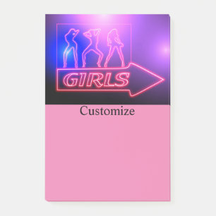 Bloco De Notas Meninas Neon Rosa Assinam Thunder_Cove