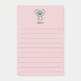 Bloco De Notas Meninas rosa e bonitas Nome do Urso Koala