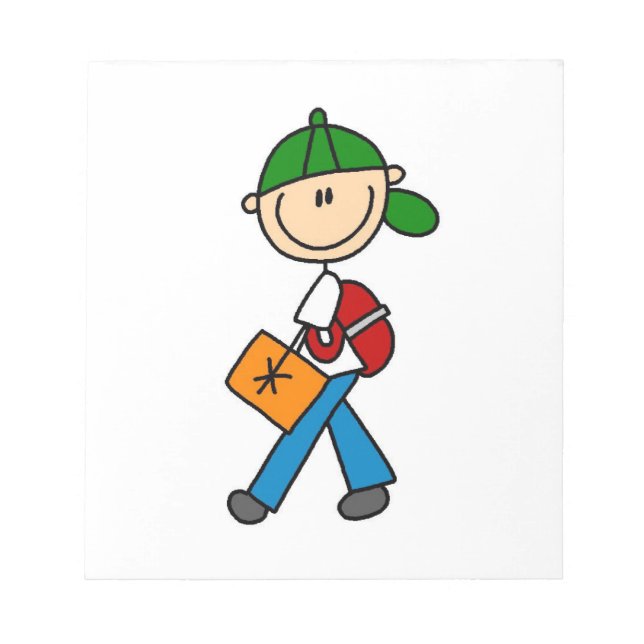 Bloco De Notas Menino Com Mochila (Frente)