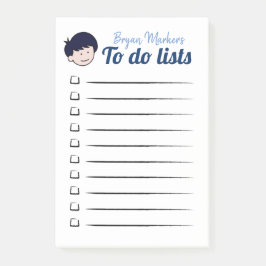 Bloco De Notas Menino de Cabelos Azuis para fazer listas