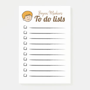 Bloco De Notas Menino Louro para fazer listas