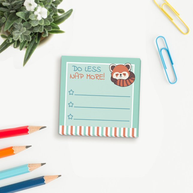 Bloco De Notas Menos Aproveite Mais Panda Vermelha Engraçada Para (Criador carregado)