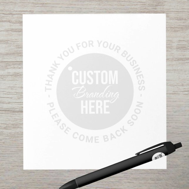 Bloco De Notas Mensagem de aviso de logotipo comercial Obrigado (logo notepad)