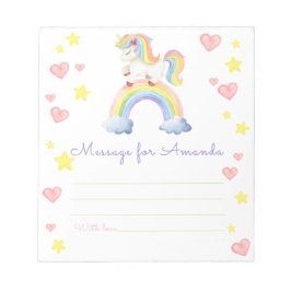 Bloco De Notas mensagem mágica de cápsula de aniversário de unicó