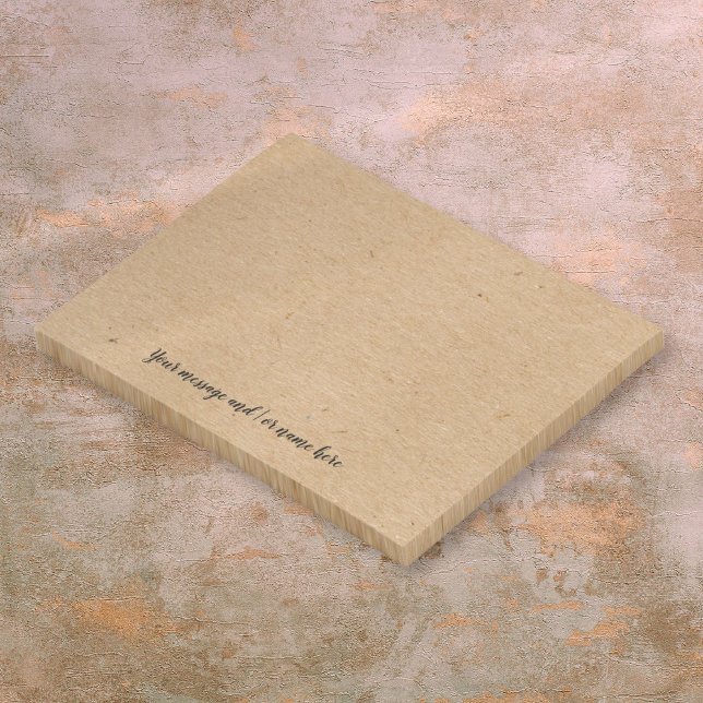 Bloco De Notas Mensagem Personalizada Estilo Papel Kraft Rústico (Personalized Message Rustic Kraft Paper Style Post-it Notes)