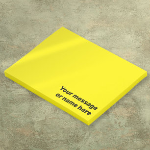 Bloco De Notas Mensagem Personalizada Vibrante Amarelo Brilhante