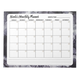 Bloco de Notas Mensal de Calendário de Mármore Cin