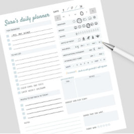 Bloco De Notas Mental e Físico do Planejador Diário Personalizado