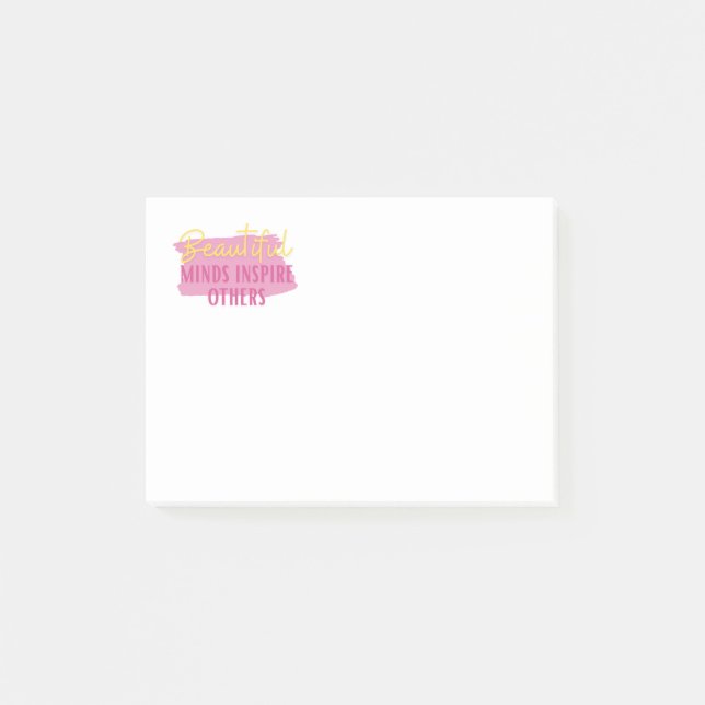 Bloco De Notas Mentes Bonitas Inspiram Outros Post-Its (Frente)