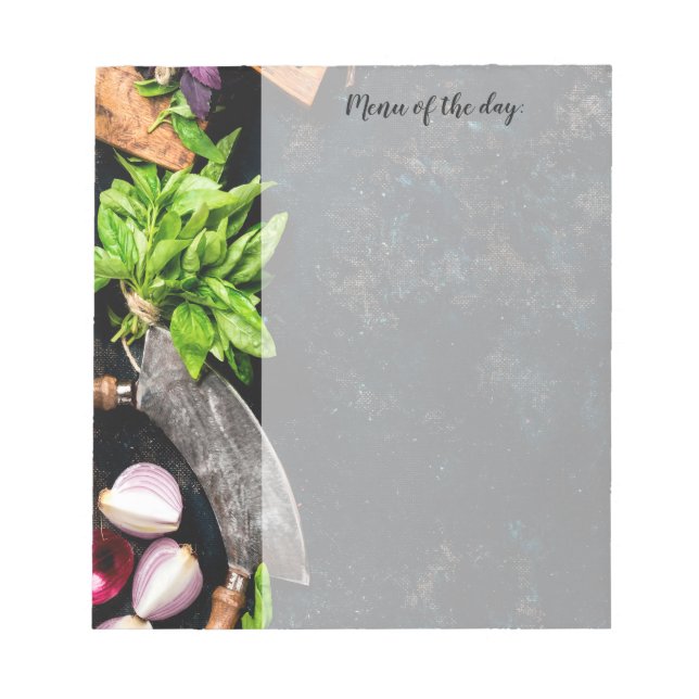 Bloco De Notas Menu hoje refeições comida jantar família de cozin (Frente)
