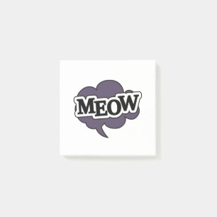 Bloco De Notas Meow na bolha de fala, mundo dos gatos