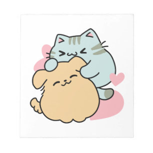Bloco De Notas Meow & Woof Perfect Toga - Gato e Cachorro Bonitos