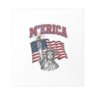 Bloco De Notas MERICA Vintage Liberdade Patriótica