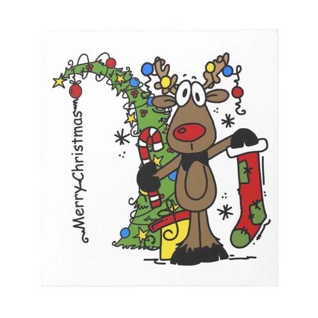 Bloco De Notas Merry Christmas Reindeer (Frente)
