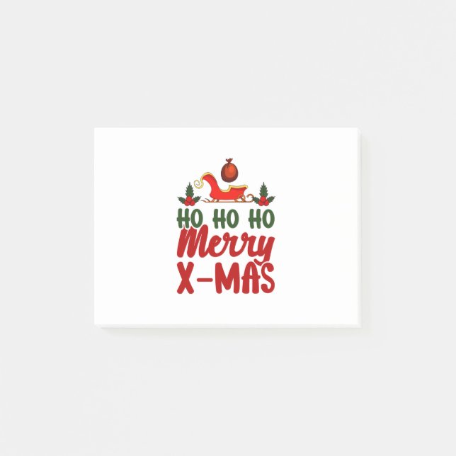 Bloco De Notas Merry Xmas Ho Ho Ho Feliz Xmas (Frente)