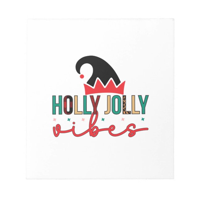 Bloco De Notas Merry Xmas Holly Jolly Vibes (Frente)