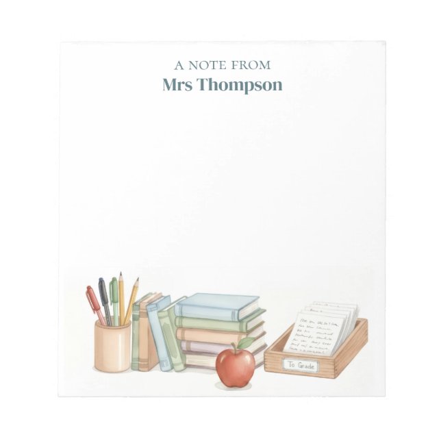 Bloco De Notas Mesa de Professor Personalizada Professor (Frente)
