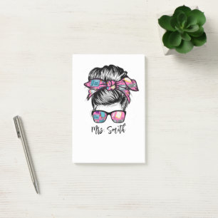 Bloco De Notas Messy Bun Oferece Ideias Para Funcionários Escolar