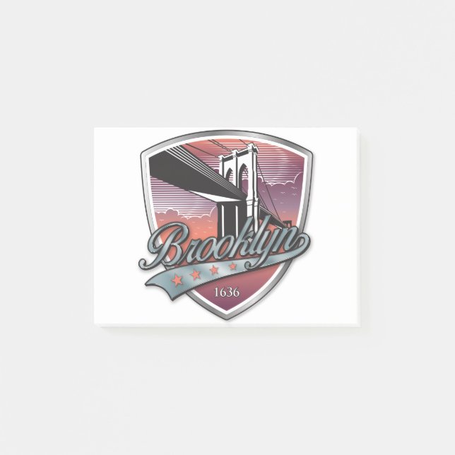 Bloco De Notas Metálico Brooklyn Design Silver (Frente)