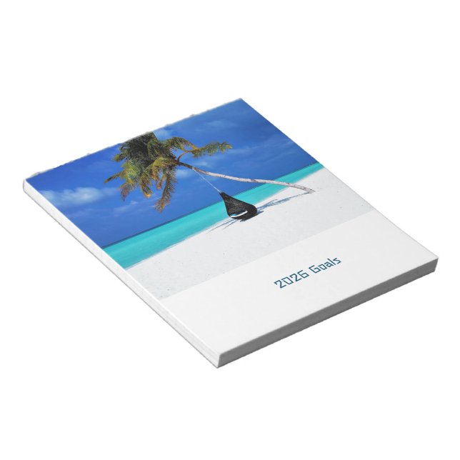 Bloco De Notas Metas de 2026 Praia e Palmeira Quadro Branco Magné (Inclinado)