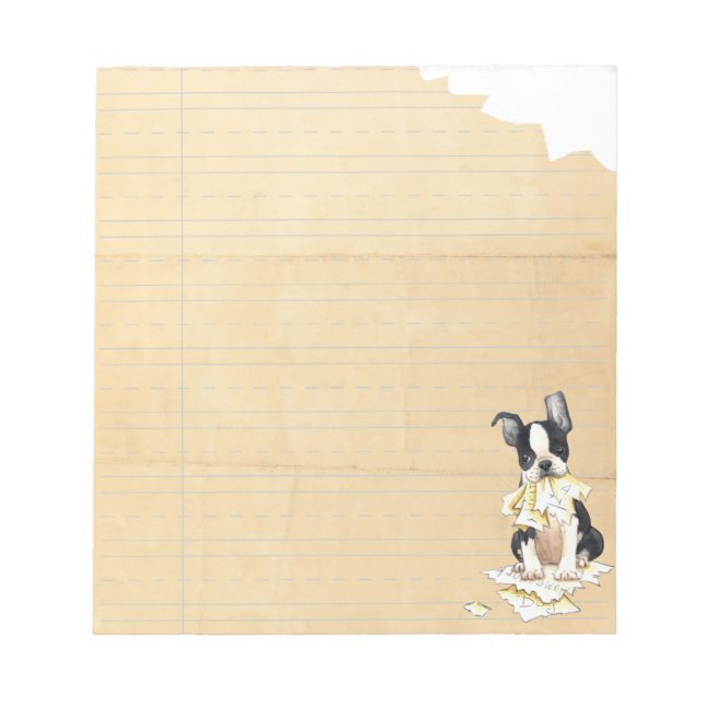 Bloco De Notas Meu Boston Terrier Comeu Meu Trabalho De Casa (Frente)