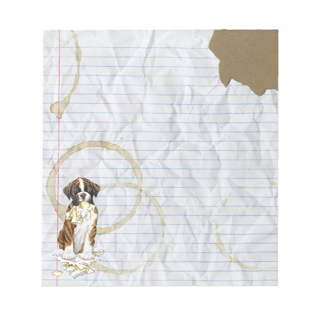 Bloco De Notas Meu Boxer Comeu Meu Plano De Lição (Frente)