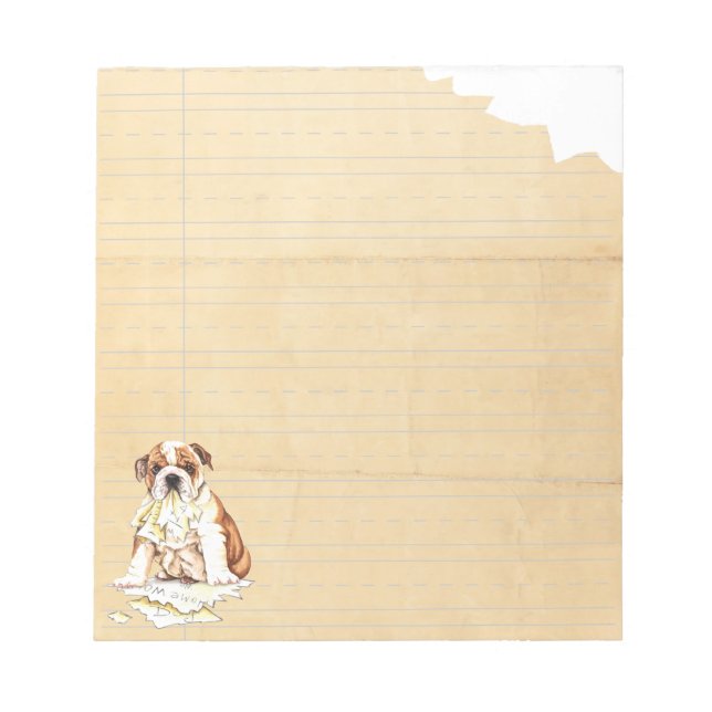 Bloco De Notas Meu Buldogue Comeu Meu Trabalho De Casa (Frente)