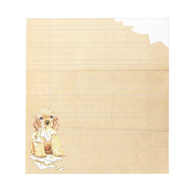 Bloco De Notas Meu Cocker Spaniel Comeu Minha Lição de Casa (Frente)