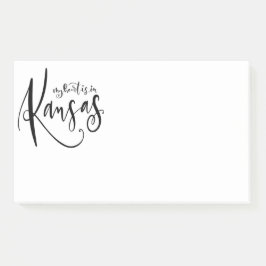 Bloco De Notas Meu coração está no Kansas Jumbo Posta Notas