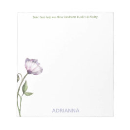 Bloco De Notas Meu Deus, me ajude com o Notepad Floral