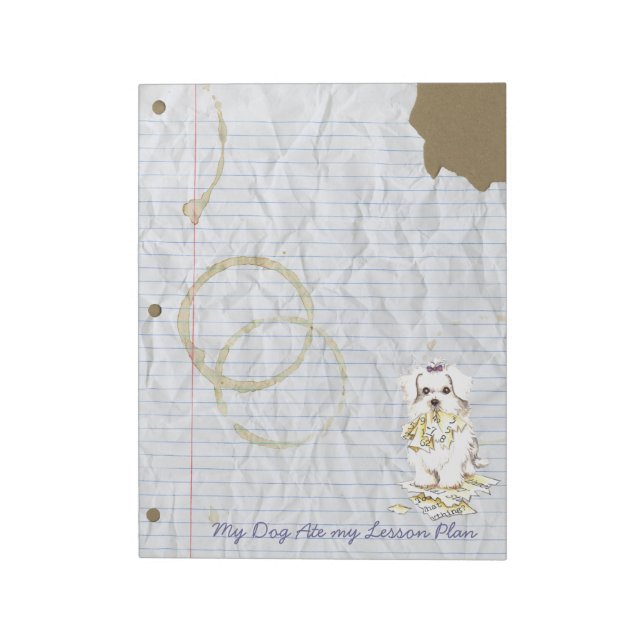 Bloco De Notas Meu Maltês Comeu Meu Plano De Lição (Invertido)