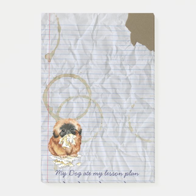 Bloco De Notas Meu Pekingês Comeu meu Plano de Lição (Frente)
