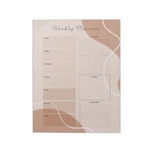 Bloco De Notas Meu planejador semanal não datado 