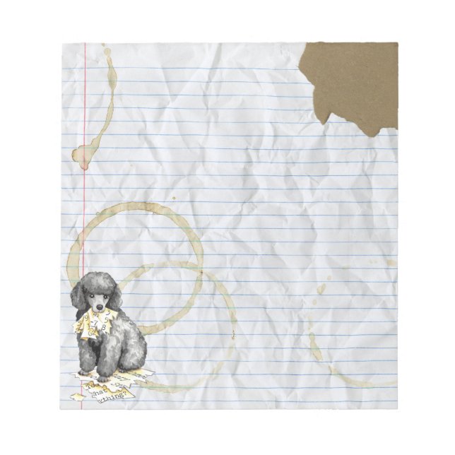 Bloco De Notas Meu Poodle Miniatura Comeu Meu Plano de Lição (Frente)
