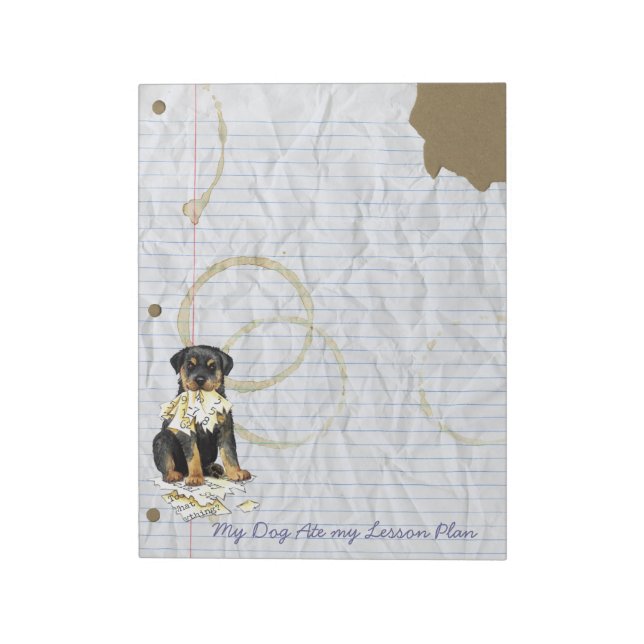 Bloco De Notas Meu Rottweiler Comeu Meu Plano De Lição (Invertido)