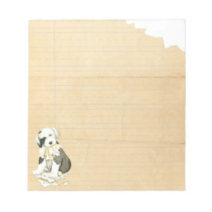 Bloco De Notas Meu Sheepdog inglês velho comeu meus trabalhos de