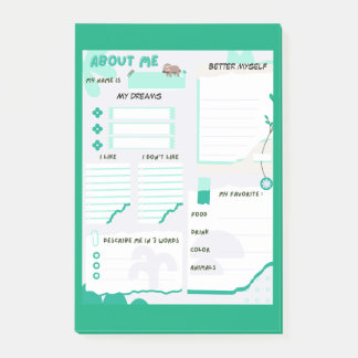 Bloco De Notas Meu Sobre Mim Verde