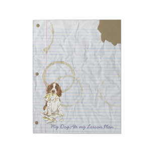 Bloco De Notas Meu Spaniel de Springer inglês comeu meu plano de