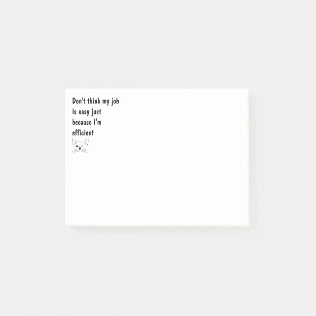 Bloco De Notas Meu trabalho não é fácil, eu sou eficiente e diver (Frente)