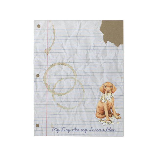 Bloco De Notas Meu Vizsla Comeu meu Plano de Lição (Invertido)