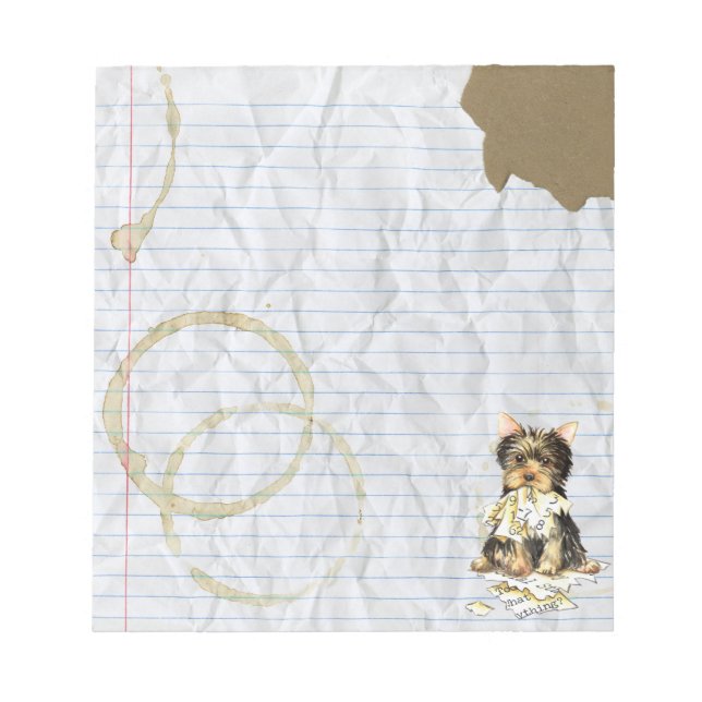 Bloco De Notas Meu Yorkie Comeu meu Plano de Aula (Frente)