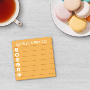 Bloco De Notas Mídia social amarela e branca para fazer lista