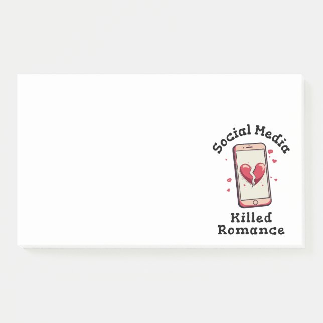 Bloco De Notas Mídia Social Matou o Romance (Frente)