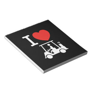 Bloco De Notas Mim carro de golfe do coração (amor)