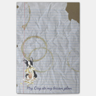 Bloco De Notas Minha Boston Terrier comeu meu plano de aula