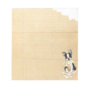 Bloco De Notas Minha Boston Terrier comeu meus trabalhos de casa
