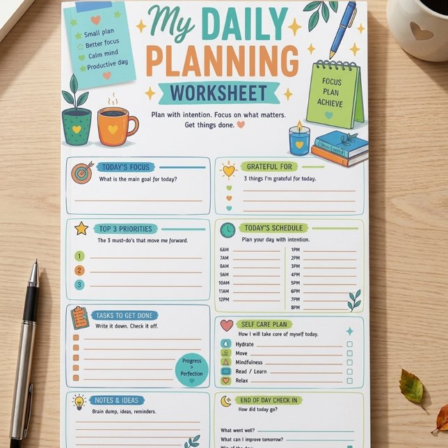 Bloco De Notas Minha Planilha de Planejamento Diário ⭐ (Criador carregado)