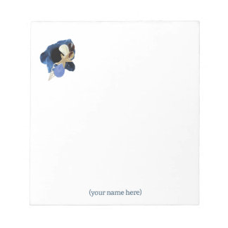 Bloco De Notas Minialista Japandi Floral Costal Azul