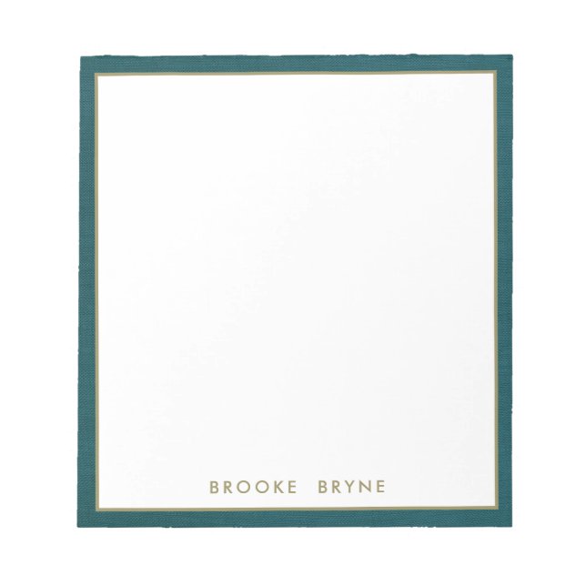 Bloco De Notas Minialista Profissional Moderno Azul Teal (Frente)